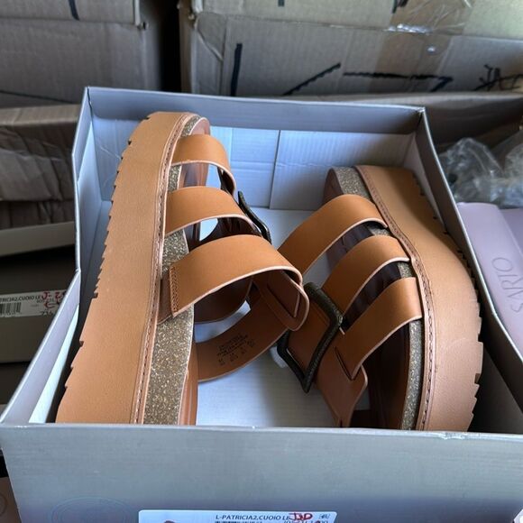 FRANCO SARTO PATRICIA WOMENS STRAPPY FLATFORM SANDALS - Picture 2 of 7